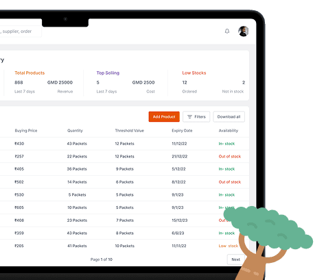Banjulo seller dashboard on a tablet